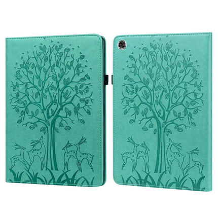 Tree & Deer Pattern Pressed Printing Leather Tablet Case, For OPPO Pad 11 inch, For OPPO Realme Pad 10.4 inch, For Huawei MatePad T 10s 10.1 inch / T 10 9.7 inch, For Lenovo Legion Y700