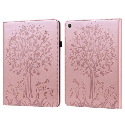 Tree & Deer Pattern Pressed Printing Leather Tablet Case, For OPPO Pad 11 inch, For OPPO Realme Pad 10.4 inch, For Huawei MatePad T 10s 10.1 inch / T 10 9.7 inch, For Lenovo Legion Y700
