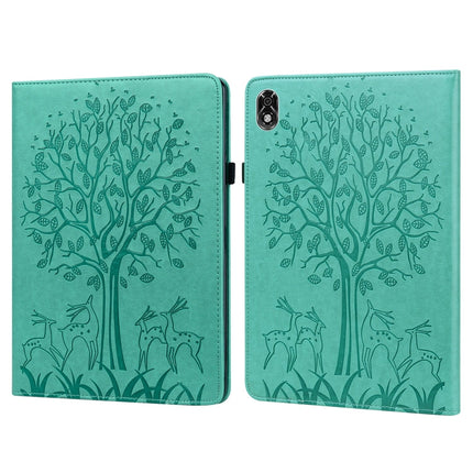 Tree & Deer Pattern Pressed Printing Leather Tablet Case, For OPPO Pad 11 inch, For OPPO Realme Pad 10.4 inch, For Huawei MatePad T 10s 10.1 inch / T 10 9.7 inch, For Lenovo Legion Y700