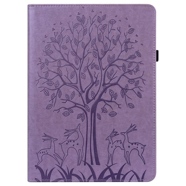 Tree & Deer Pattern Pressed Printing Leather Tablet Case, For iPad mini 6 2021 / mini 2024, For Samsung Galaxy Tab A8 10.5 2021 SM-X200 / SM-X205