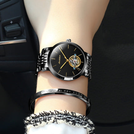 JIN SHI DUN 8812 Women Simple Hollowed Waterproof Automatic Mechanical Watch