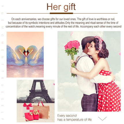 JIN SHI DUN 8831 Women Fashion Diamond Hollowed Waterproof Ceramic Mechanical Watch