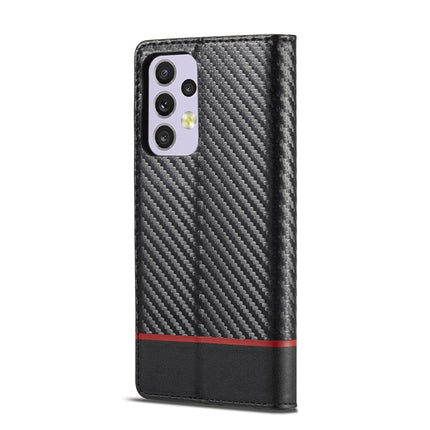LC.IMEEKE Carbon Fiber PU + TPU Leather Phone Case, For Samsung Galaxy A33 5G
