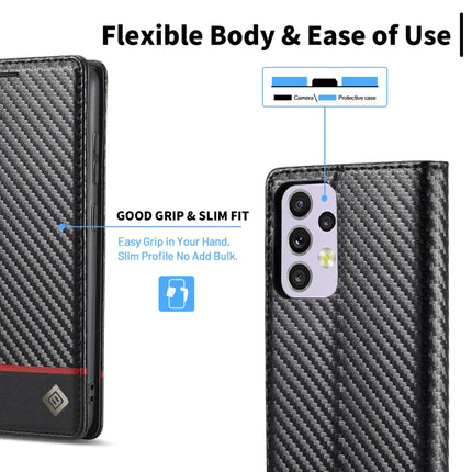 LC.IMEEKE Carbon Fiber PU + TPU Leather Phone Case, For Samsung Galaxy A33 5G