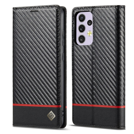 LC.IMEEKE Carbon Fiber PU + TPU Leather Phone Case, For Samsung Galaxy A33 5G