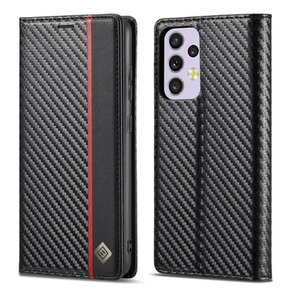 LC.IMEEKE Carbon Fiber PU + TPU Leather Phone Case, For Samsung Galaxy A33 5G