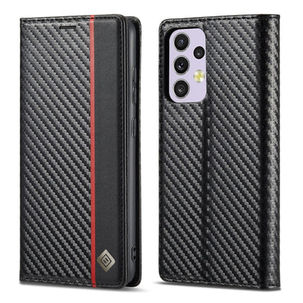 LC.IMEEKE Carbon Fiber PU + TPU Leather Phone Case, For Samsung Galaxy A33 5G