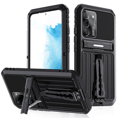 Triple-proof Armor Phone Case with Holder, For Samsung Galaxy S22 5G, For Samsung Galaxy S22+ 5G
