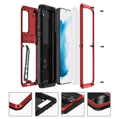 Triple-proof Armor Phone Case with Holder, For Samsung Galaxy S22 5G, For Samsung Galaxy S22+ 5G