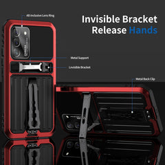 Triple-proof Armor Phone Case with Holder, For Samsung Galaxy S22 5G, For Samsung Galaxy S22+ 5G