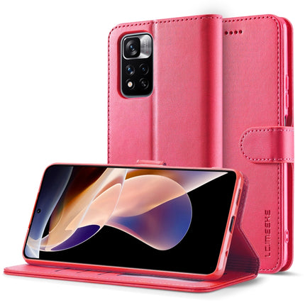 LC.IMEEKE Calf Texture Leather Phone Case, For Xiaomi Redmi Note 11 Pro+ 5G International Version