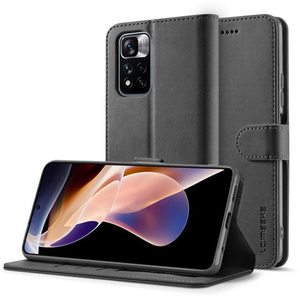 LC.IMEEKE Calf Texture Leather Phone Case, For Xiaomi Redmi Note 11 Pro+ 5G International Version