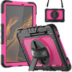 For Samsung Galaxy Tab S8 11 inch SM-X700 / Black+Rose Red