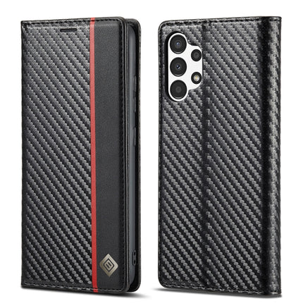 LC.IMEEKE Carbon Fiber Horizontal Flip Leather Phone Case, For Samsung Galaxy A13 4G