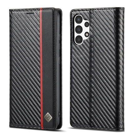 LC.IMEEKE Carbon Fiber Horizontal Flip Leather Phone Case, For Samsung Galaxy A13 4G