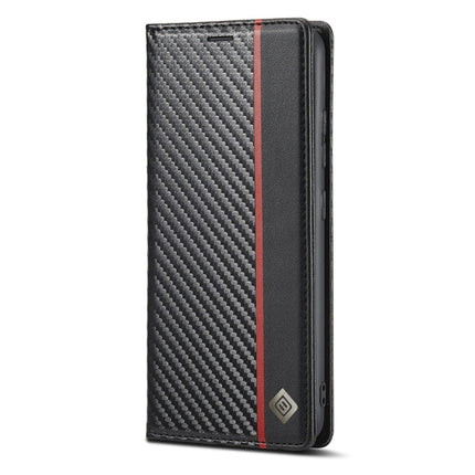 LC.IMEEKE Carbon Fiber Horizontal Flip Leather Phone Case, For Samsung Galaxy A13 4G