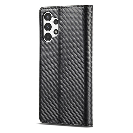 LC.IMEEKE Carbon Fiber Horizontal Flip Leather Phone Case, For Samsung Galaxy A13 4G
