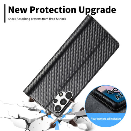 LC.IMEEKE Carbon Fiber Horizontal Flip Leather Phone Case, For Samsung Galaxy A13 4G