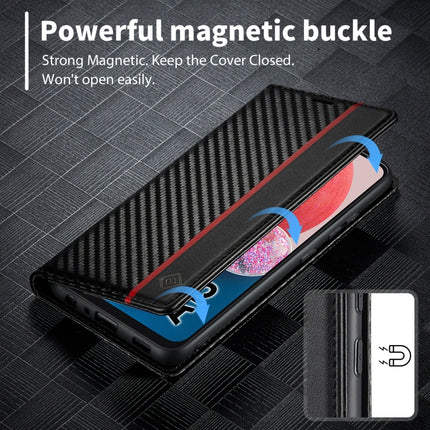 LC.IMEEKE Carbon Fiber Horizontal Flip Leather Phone Case, For Samsung Galaxy A13 4G