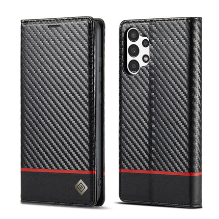 LC.IMEEKE Carbon Fiber Horizontal Flip Leather Phone Case, For Samsung Galaxy A13 4G