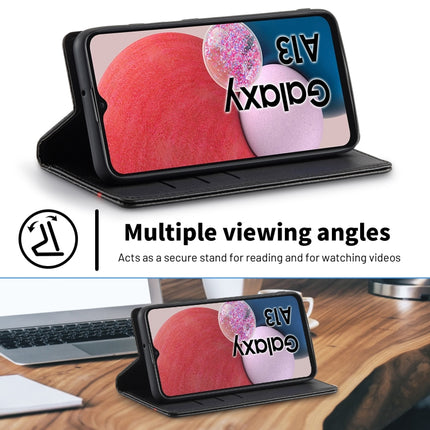 LC.IMEEKE Carbon Fiber Horizontal Flip Leather Phone Case, For Samsung Galaxy A13 4G