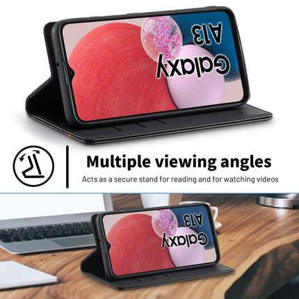 LC.IMEEKE Carbon Fiber Horizontal Flip Leather Phone Case, For Samsung Galaxy A13 4G