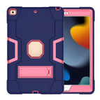 For iPad 10.2 / Navy Blue + Rose Red