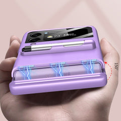 GKK Magnetic Full Coverage Phone Flip Case with Pen, For Samsung Galaxy Z Flip3 5G