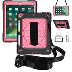 For iPad 9.7 / Black + Rose Red