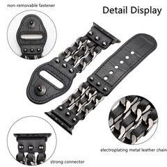 Genuine Leather Male Style Watchband For Apple Watch Series, 7 41mm / 6&SE&5&4 40mm / 3&2&1 38mm, 7 45mm / 6&SE&5&4 44mm / 3&2&1 42mm