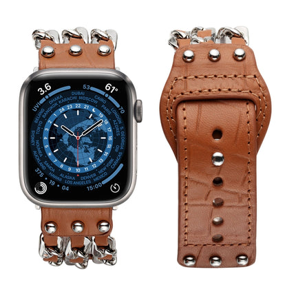 Genuine Leather Male Style Watchband For Apple Watch Series, 7 41mm / 6&SE&5&4 40mm / 3&2&1 38mm, 7 45mm / 6&SE&5&4 44mm / 3&2&1 42mm