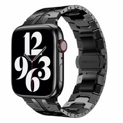 Butterfly Buckle Metal Watchband For Apple Watch Series, 7 41mm / 6&SE&5&4 40mm / 3&2&1 38mm, 7 45mm / 6&SE&5&4 44mm / 3&2&1 42mm