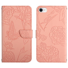 Skin Feel Butterfly Peony Embossed Leather Phone Case, For iPhone SE 2022 / SE 2020 / 8 / 7, For iPhone 8 Plus / 7 Plus, For iPhone 11, For iPhone 11 Pro