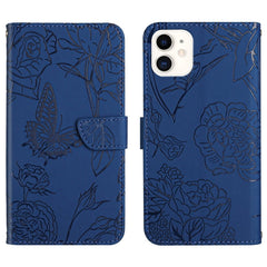 Skin Feel Butterfly Peony Embossed Leather Phone Case, For iPhone SE 2022 / SE 2020 / 8 / 7, For iPhone 8 Plus / 7 Plus, For iPhone 11, For iPhone 11 Pro