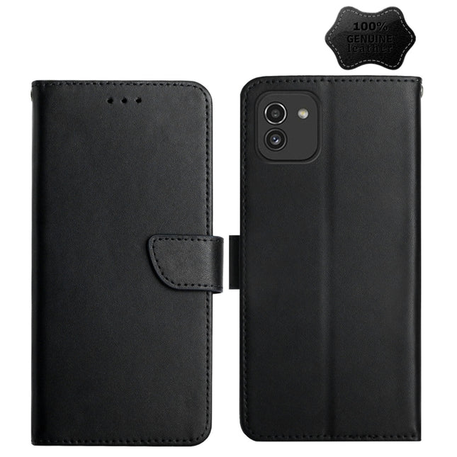 Genuine Leather Fingerprint-proof Horizontal Flip Phone Case, For Samsung Galaxy A03 164mm, For Samsung Galaxy A03 166mm, For Samsung Galaxy A03 Core, For Samsung Galaxy A13, For Samsung Galaxy A73 5G, For Samsung Galaxy A23, For Samsung Galaxy A33 5G�...
