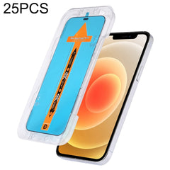 For iPhone 16e / 13 / 13 Pro 25pcs Fast Attach Dust-proof Anti-static Tempered Glass Film, For iPhone 13 mini (25PCS), For iPhone 16e / 13 / 13 Pro (25PCS), For iPhone 13 Pro Max (25PCS), For iPhone 12 mini(25PCS), For iPhone 12 / 12 Pro(25PCS)��������...