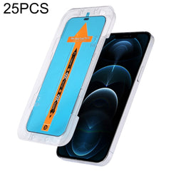 For iPhone 16e / 13 / 13 Pro 25pcs Fast Attach Dust-proof Anti-static Tempered Glass Film, For iPhone 13 mini (25PCS), For iPhone 16e / 13 / 13 Pro (25PCS), For iPhone 13 Pro Max (25PCS), For iPhone 12 mini(25PCS), For iPhone 12 / 12 Pro(25PCS)��������...
