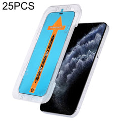 For iPhone 16e / 13 / 13 Pro 25pcs Fast Attach Dust-proof Anti-static Tempered Glass Film, For iPhone 13 mini (25PCS), For iPhone 16e / 13 / 13 Pro (25PCS), For iPhone 13 Pro Max (25PCS), For iPhone 12 mini(25PCS), For iPhone 12 / 12 Pro(25PCS)��������...