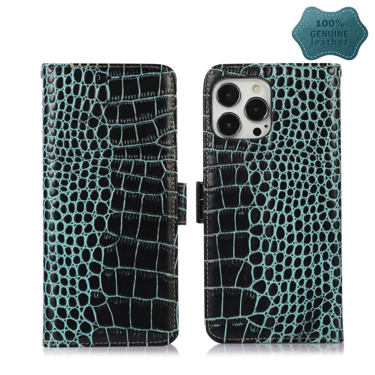 Crocodile Top Layer Cowhide Leather Phone Case, For iPhone 13 Pro, For iPhone 13 Pro Max, For iPhone 12 Pro Max