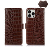 Crocodile Top Layer Cowhide Leather Phone Case, For iPhone 13 Pro, For iPhone 13 Pro Max, For iPhone 12 Pro Max