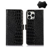 Crocodile Top Layer Cowhide Leather Phone Case, For iPhone 13 Pro, For iPhone 13 Pro Max, For iPhone 12 Pro Max