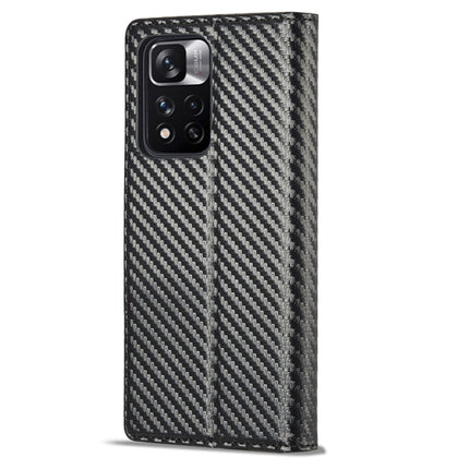 LC.IMEEKE Carbon Fiber Texture Flip Leather Phone Case, For Xiaomi 11T / 11T Pro, For Xiaomi Mi 11 Lite, For Xiaomi Poco X4 Pro 5G, For Xiaomi Poco X3 NFC / Poco X3 Pro, For Xiaomi Redmi Note 11 Pro China, For Xiaomi Redmi Note 11 4G / Note 11S
