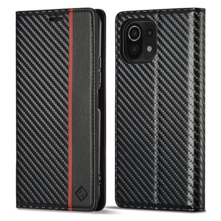 LC.IMEEKE Carbon Fiber Texture Flip Leather Phone Case, For Xiaomi 11T / 11T Pro, For Xiaomi Mi 11 Lite, For Xiaomi Poco X4 Pro 5G, For Xiaomi Poco X3 NFC / Poco X3 Pro, For Xiaomi Redmi Note 11 Pro China, For Xiaomi Redmi Note 11 4G / Note 11S