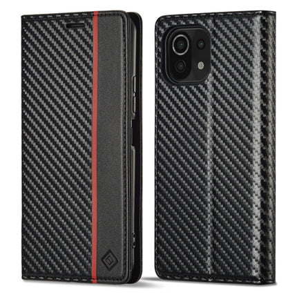 LC.IMEEKE Carbon Fiber Texture Flip Leather Phone Case, For Xiaomi 11T / 11T Pro, For Xiaomi Mi 11 Lite, For Xiaomi Poco X4 Pro 5G, For Xiaomi Poco X3 NFC / Poco X3 Pro, For Xiaomi Redmi Note 11 Pro China, For Xiaomi Redmi Note 11 4G / Note 11S