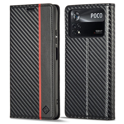 LC.IMEEKE Carbon Fiber Texture Flip Leather Phone Case, For Xiaomi 11T / 11T Pro, For Xiaomi Mi 11 Lite, For Xiaomi Poco X4 Pro 5G, For Xiaomi Poco X3 NFC / Poco X3 Pro, For Xiaomi Redmi Note 11 Pro China, For Xiaomi Redmi Note 11 4G / Note 11S