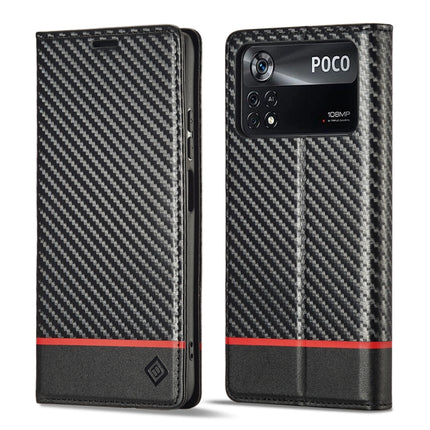 LC.IMEEKE Carbon Fiber Texture Flip Leather Phone Case, For Xiaomi 11T / 11T Pro, For Xiaomi Mi 11 Lite, For Xiaomi Poco X4 Pro 5G, For Xiaomi Poco X3 NFC / Poco X3 Pro, For Xiaomi Redmi Note 11 Pro China, For Xiaomi Redmi Note 11 4G / Note 11S