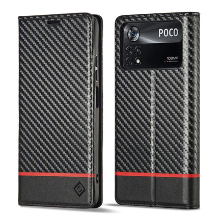 LC.IMEEKE Carbon Fiber Texture Flip Leather Phone Case, For Xiaomi 11T / 11T Pro, For Xiaomi Mi 11 Lite, For Xiaomi Poco X4 Pro 5G, For Xiaomi Poco X3 NFC / Poco X3 Pro, For Xiaomi Redmi Note 11 Pro China, For Xiaomi Redmi Note 11 4G / Note 11S
