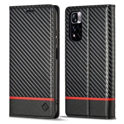 LC.IMEEKE Carbon Fiber Texture Flip Leather Phone Case, For Xiaomi 11T / 11T Pro, For Xiaomi Mi 11 Lite, For Xiaomi Poco X4 Pro 5G, For Xiaomi Poco X3 NFC / Poco X3 Pro, For Xiaomi Redmi Note 11 Pro China, For Xiaomi Redmi Note 11 4G / Note 11S