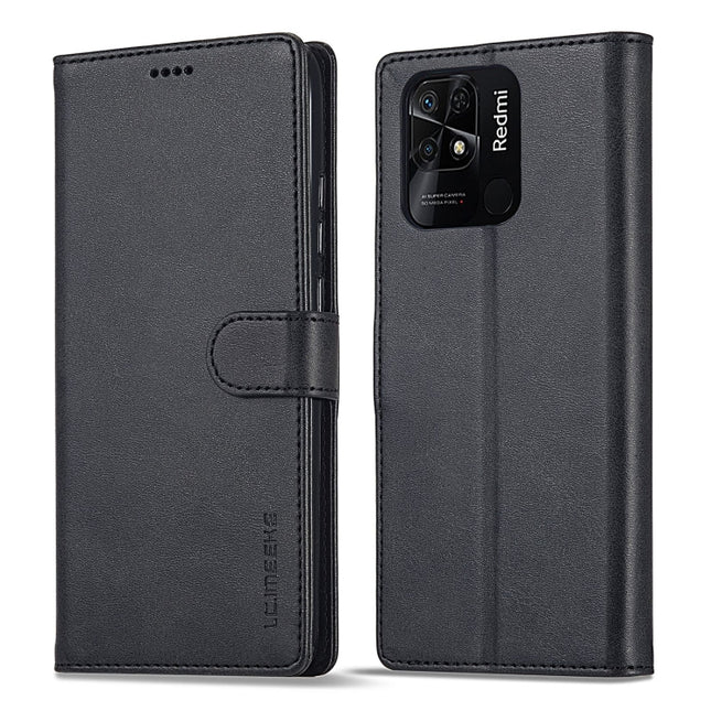 LC.IMEEKE Calf Texture Leather Phone Case, For Xiaomi Redmi 10C