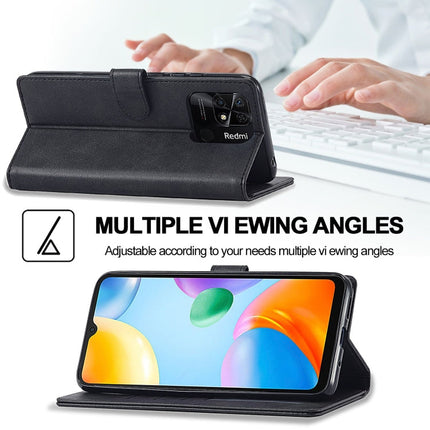 LC.IMEEKE Calf Texture Leather Phone Case, For Xiaomi Redmi 10C